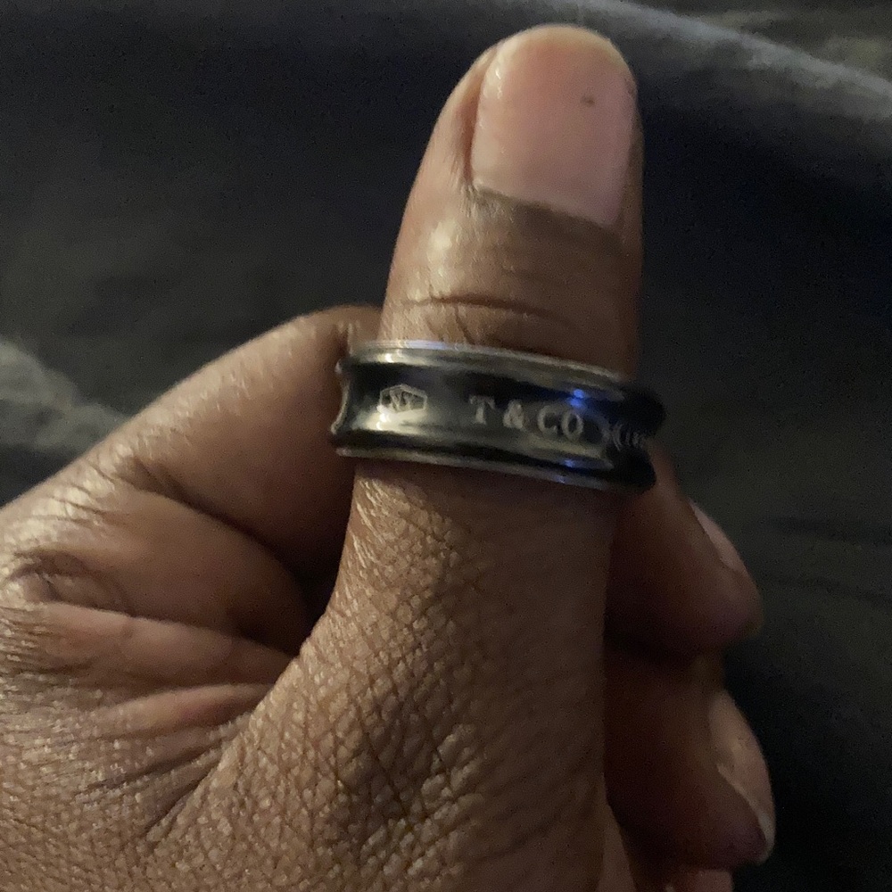 Tiffany & Co. Men's Black and Silver Band